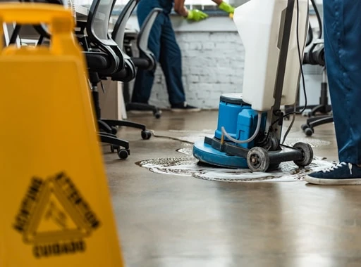 floor being cleaned